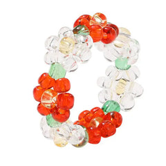 Trendy elastic flower beaded rings - Y2k Empire