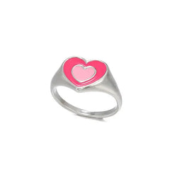 Two-tone brown heart ring - Y2k Empire