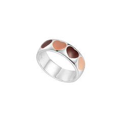 Two-tone brown heart ring - Y2k Empire