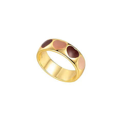 Two-tone brown heart ring - Y2k Empire