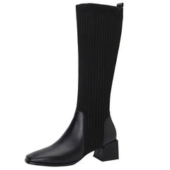 Vegan leather aesthetic sock boots - Y2k Empire