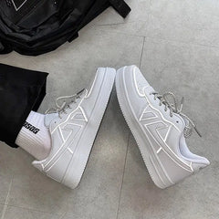 Vegan leather e-girl aesthetic sneakers - Y2k Empire