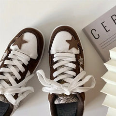 Vegan leather shooting star sneakers ⭐ - Y2k Empire