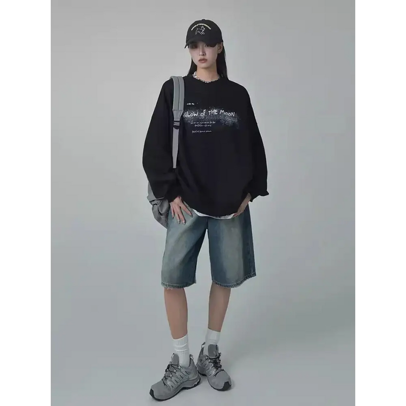 Versatile baggy jorts for modern women - Y2k Empire