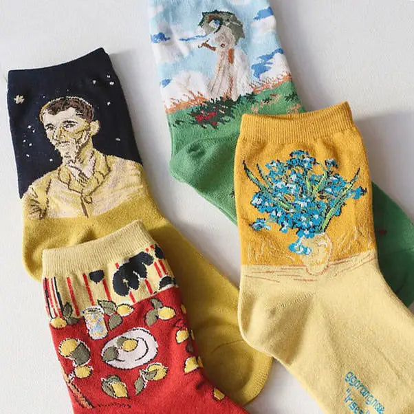 Vibrant art series 4 pack socks - Y2k Empire