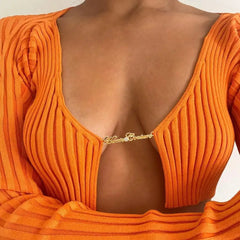 Vibrant orange knit open-front top - Y2k Empire