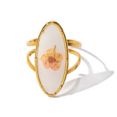 Vintage dried flowers ring set - Y2k Empire