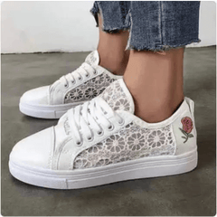 Vintage floral lace y2k sneakers - Y2k Empire