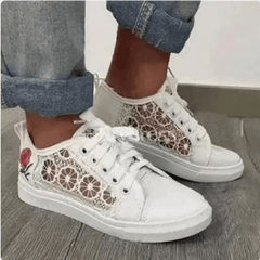 Vintage floral lace y2k sneakers - Y2k Empire