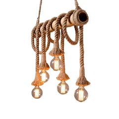 Vintage hemp rope pendant light - Y2k Empire