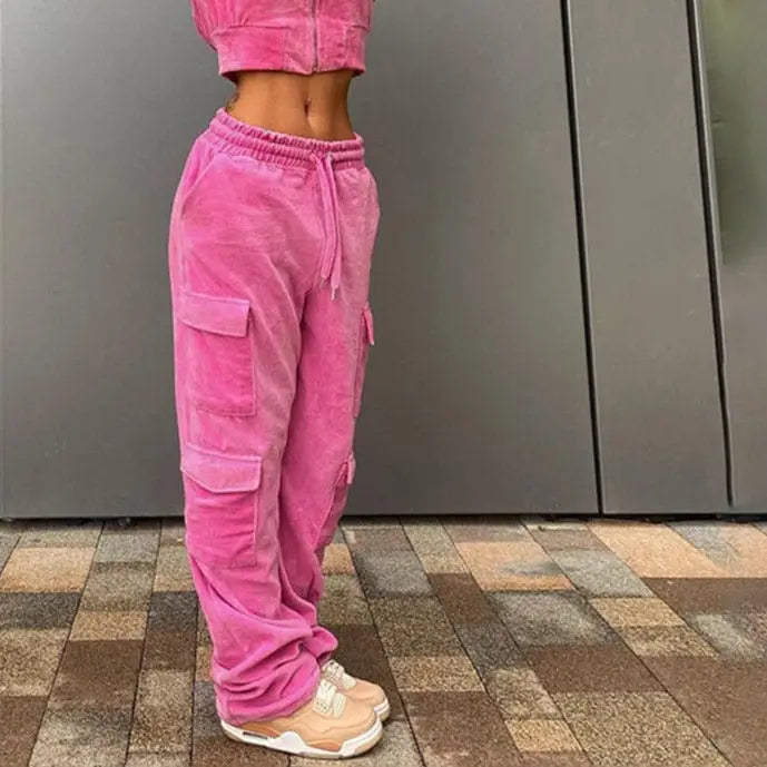 Vintage pink velvet tracksuit - Y2k Empire