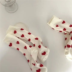 Vintage red hearts socks - Y2k Empire