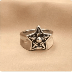 Vintage star bezel ring - y2k style - Y2k Empire