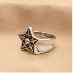 Vintage star bezel ring - y2k style - Y2k Empire