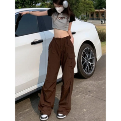 Vintage y2k cargo pants in rich brown - Y2k Empire