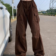 Vintage y2k cargo pants in rich brown - Y2k Empire