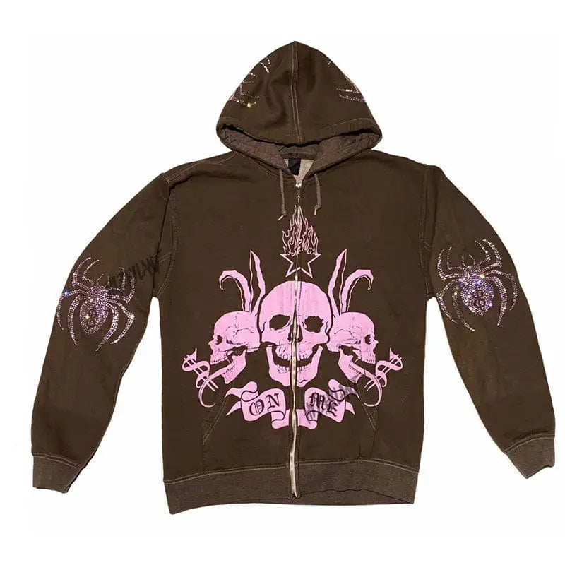 Vintage y2k skeleton hoodie - Y2k Empire