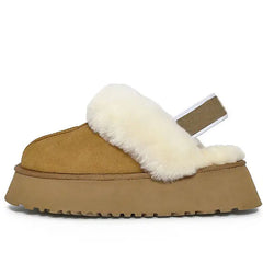 Warm sheepskin platform slippers - Y2k Empire