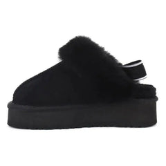 Warm sheepskin platform slippers - Y2k Empire