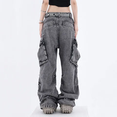 Wide leg cargo jeans - Y2k Empire