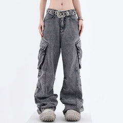 Wide leg cargo jeans - Y2k Empire