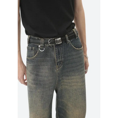 Wide-legged denim trousers: grunge-inspired comfort - Y2k Empire