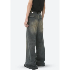 Wide-legged denim trousers: grunge-inspired comfort - Y2k Empire