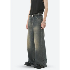 Wide-legged denim trousers: grunge-inspired comfort - Y2k Empire