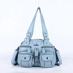 Y2k 2-in-1 shoulder bag with silver-tone detailing - Y2k Empire