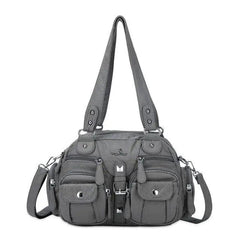 Y2k 2-in-1 shoulder bag with silver-tone detailing - Y2k Empire