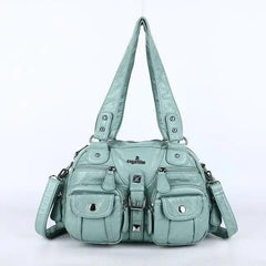 Y2k 2-in-1 shoulder bag with silver-tone detailing - Y2k Empire