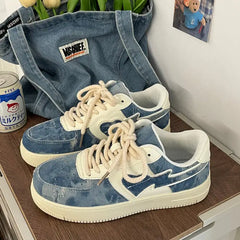 Y2k aesthetic denim heart sneakers - Y2k Empire