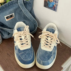 Y2k aesthetic denim heart sneakers - Y2k Empire