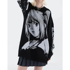 Y2k anime print sweater - Y2k Empire