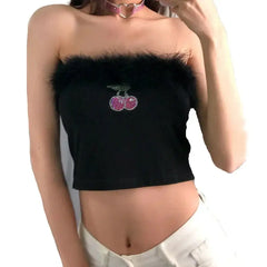 Y2k black crop top for vintage style fans - Y2k Empire