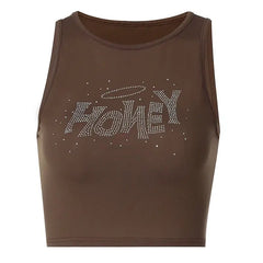 Y2k brown sequin crop top - Y2k Empire