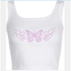 Y2k butterfly cropped tank top - Y2k Empire