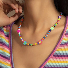 Y2k candy beaded butterfly necklace - Y2k Empire