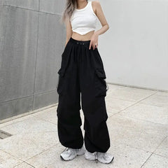 Y2k cargo pants in black - Y2k Empire