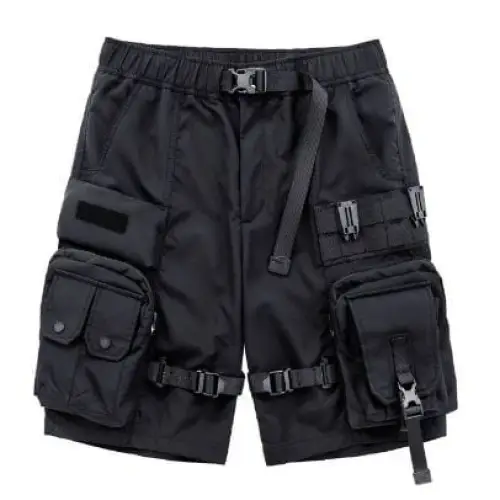 Y2k cargo shorts - solid black iconic era style - Y2k Empire