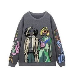 Y2k cartoon print sweatshirt - Y2k Empire