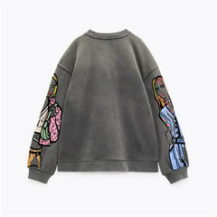 Y2k cartoon print sweatshirt - Y2k Empire