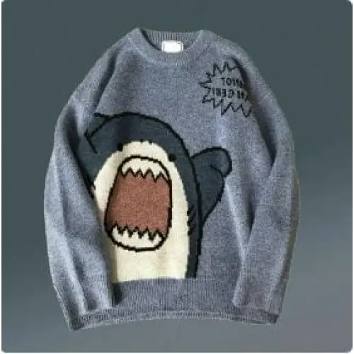 Y2k cartoon shark sweater - Y2k Empire