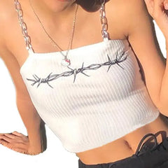 Y2k chain strap cropped tank - Y2k Empire