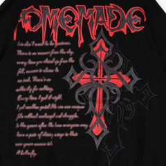 Y2k cross motif black hoodie - Y2k Empire