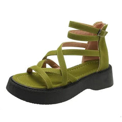 Y2k cross over platform sandals - Y2k Empire