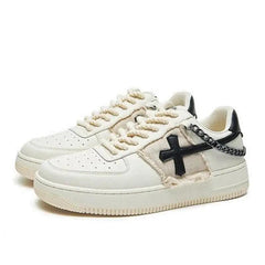 Y2k cross sneakers with chain accents - Y2k Empire