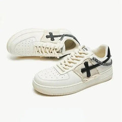 Y2k cross sneakers with chain accents - Y2k Empire