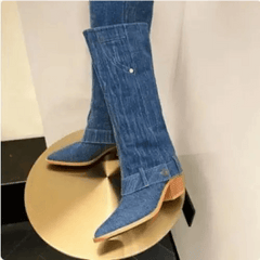 Y2k denim boots for vintage style enthusiasts - Y2k Empire