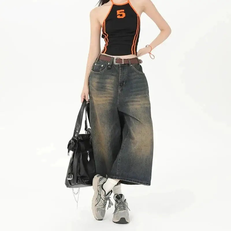 Y2k denim jorts for women - Y2k Empire